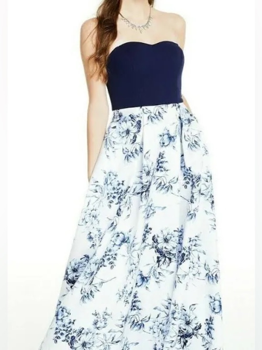 Speechless strapless floral ball gown